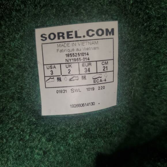 SOREL Big Kids Size 3 Flurry Snow Boot Black Super Blue Hook Loop - Picture 11 of 12